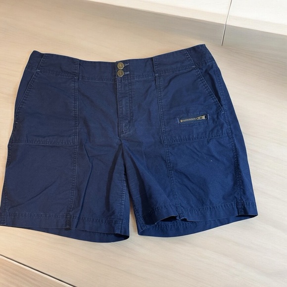 Eddie‎ Bauer Women's Mercer Fit Shorts Size 14 Navy Blue - Picture 1 of 12
